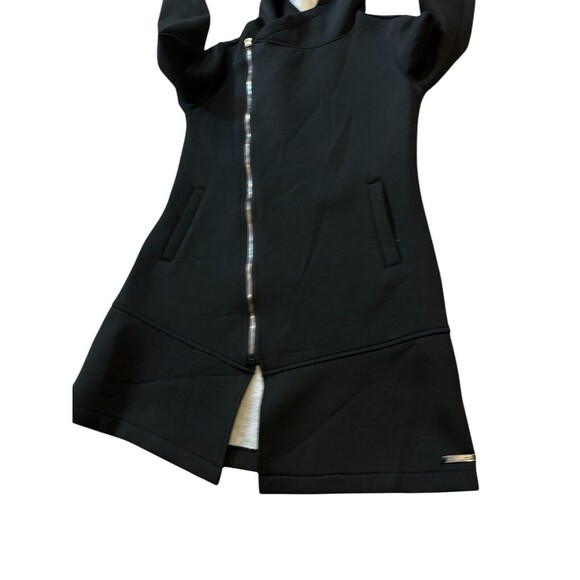 Betsey Johnson hooded jacket women’s longline scuba jacket sz small Asymmetrical - Picture 8 of 16